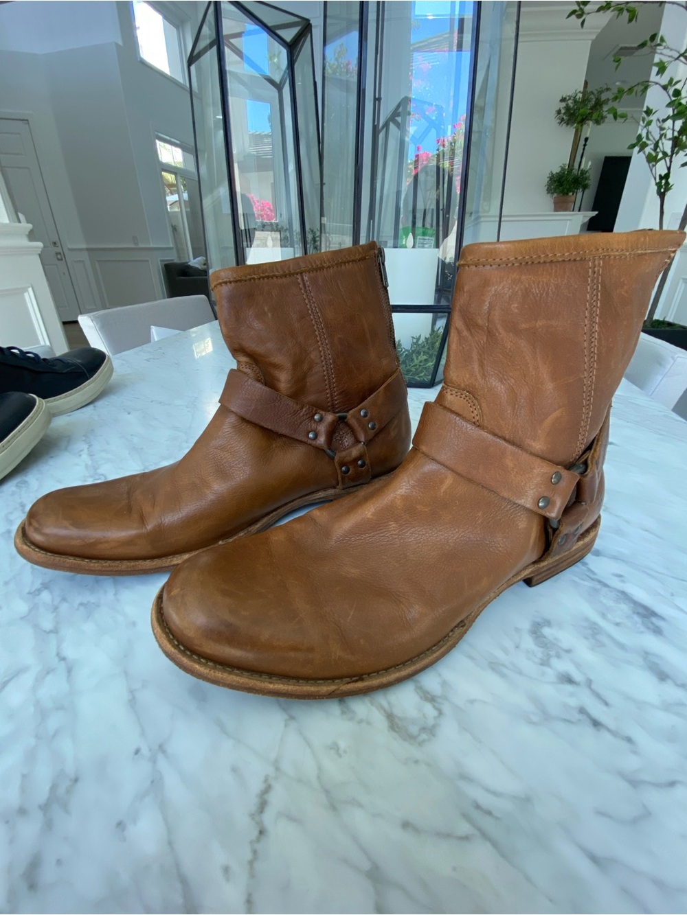 Frye Full Leather Men's Cognac Harness Boots